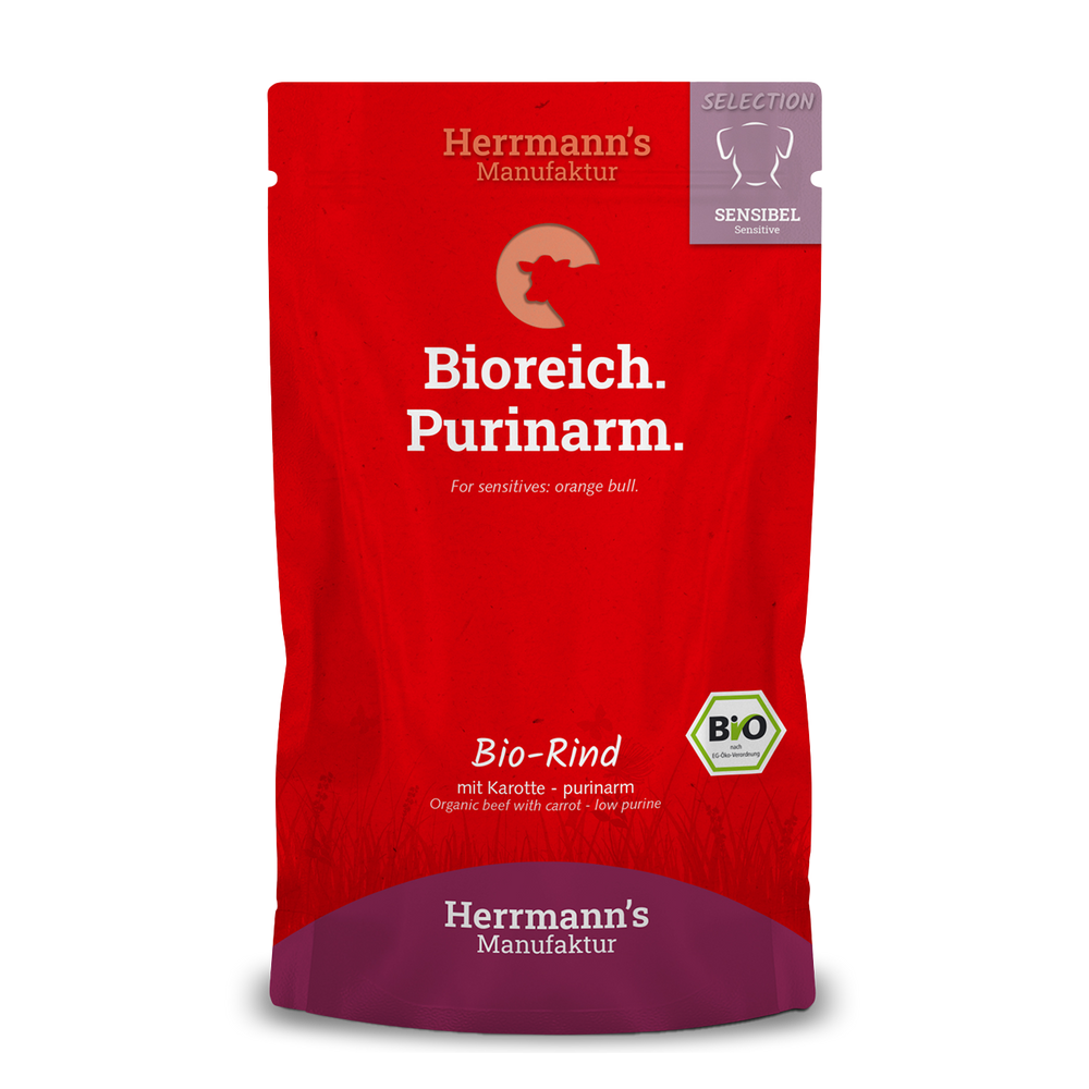 Herrmanns Sensibel Bio-Rind | Karotten - purinarm | Pack-PetsFinest
