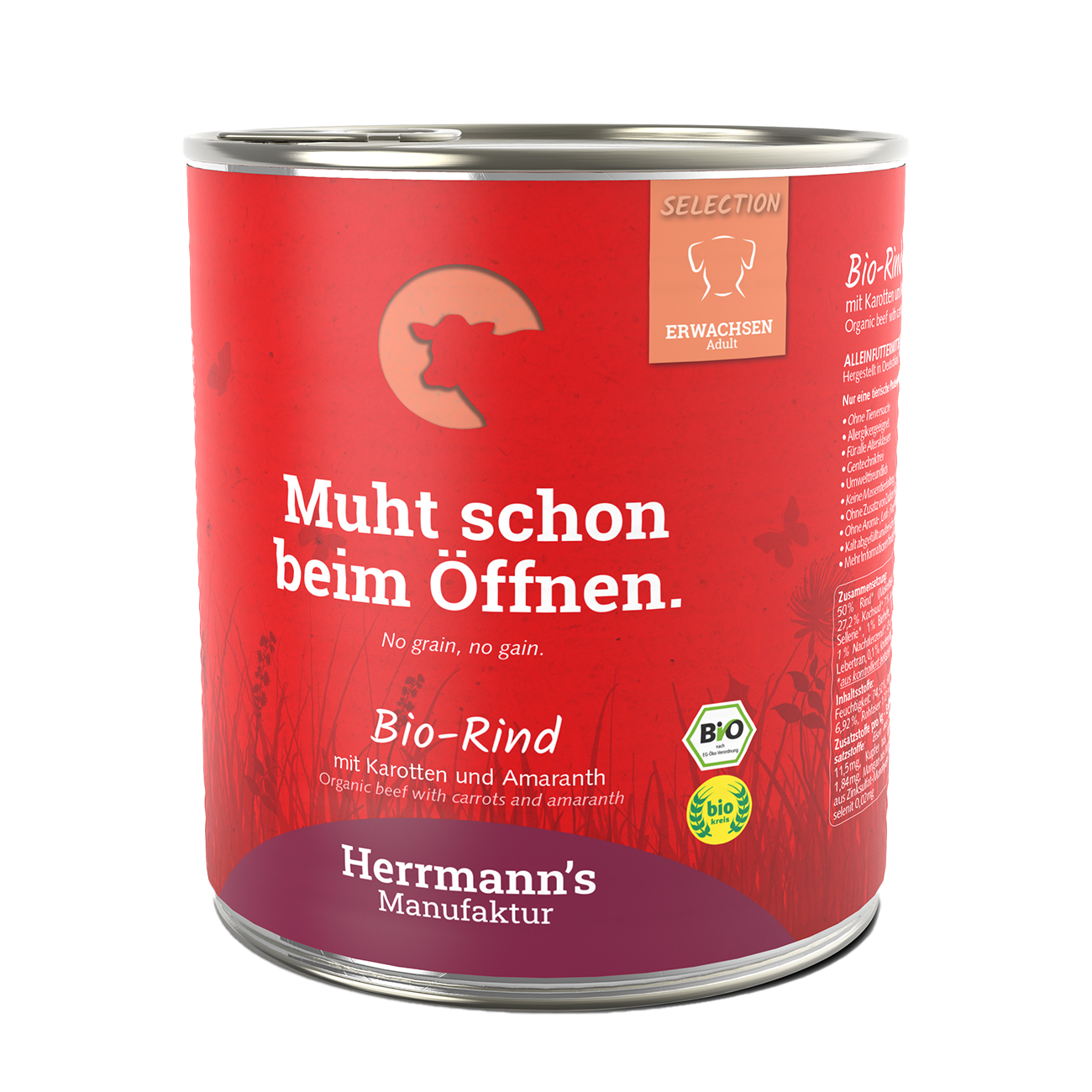 Herrmanns Sensibel Bio-Rind | Karotten - purinarm | Dose-PetsFinest